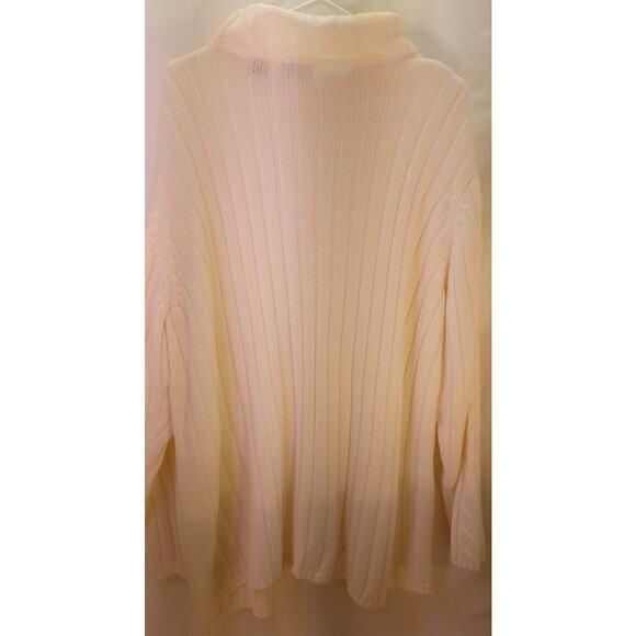 Fashion Bug White Cable Knit Turtleneck Sweater Women's 18/20W Fisherman Core - Picture 4 of 7